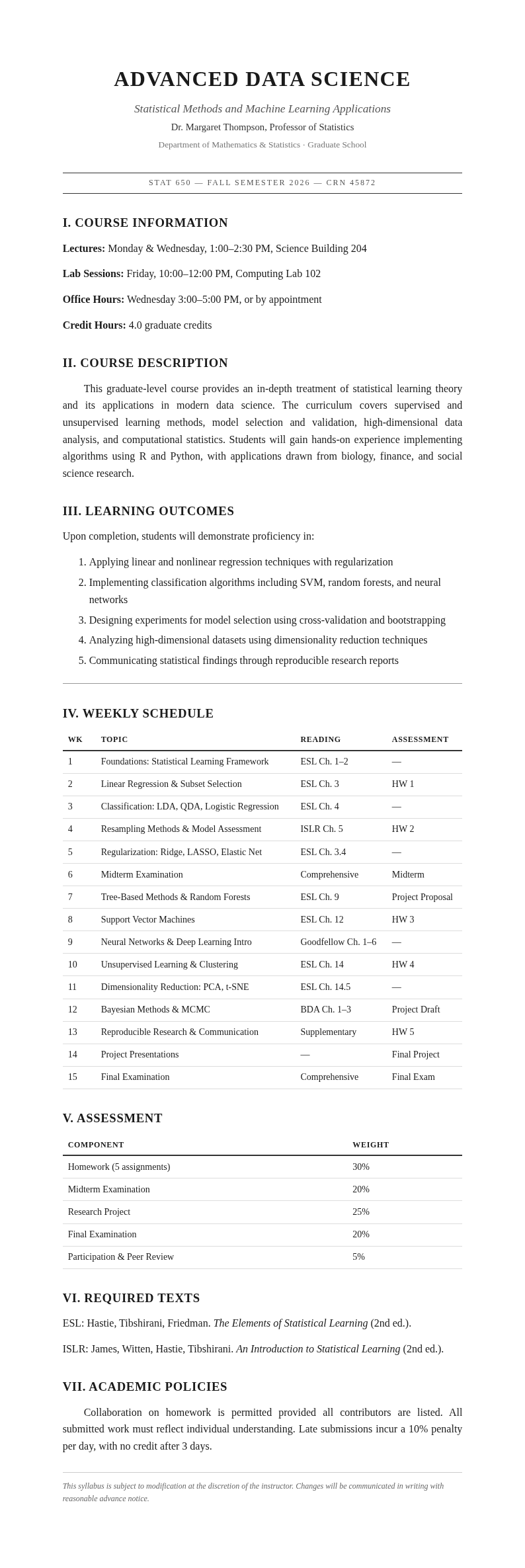 Academic formal course creator